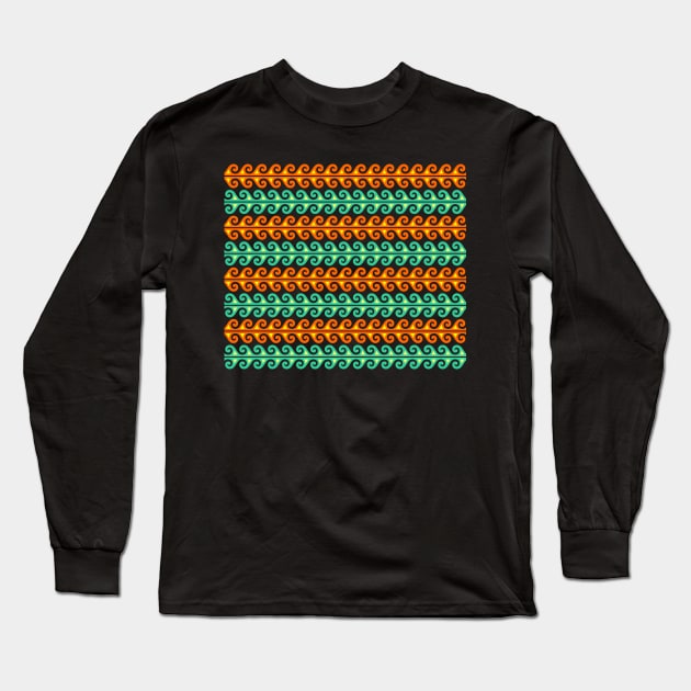 Wavy Pattern Long Sleeve T-Shirt by TheArtism